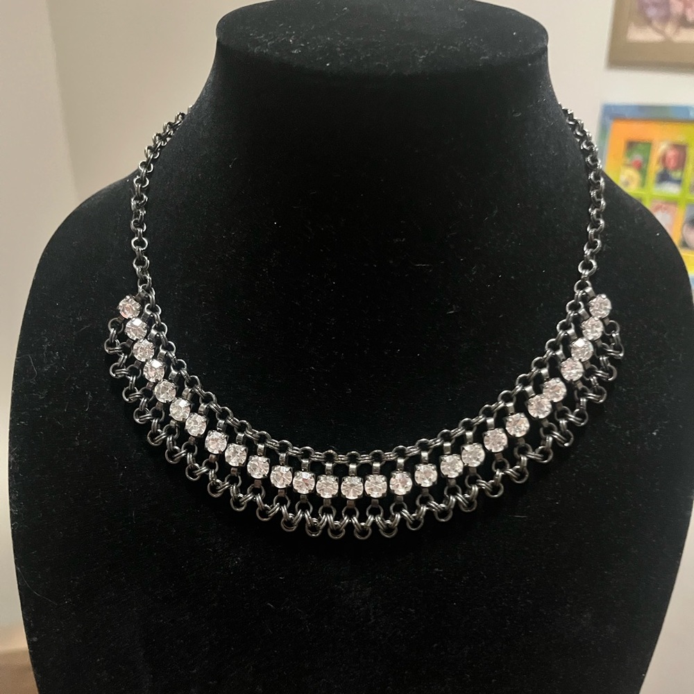 Premier Designs Hematite Rhinestone Necklace
